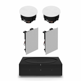 Sonos In-Ceiling Speaker Pair with Sonos In-Wall Speaker Pair and Sonos Amp Wireless Hi-Fi Player Sonos,Smart Speakers,Wireless Audio