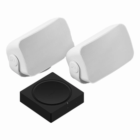 Sonos Outdoor Set with Amp and Outdoor Speakers (White) Music streaming,Audio Streaming,Online Music Services