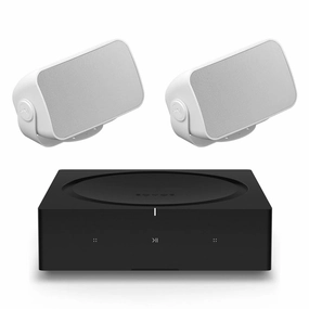 Sonos OUTDRWW1 Outdoor Architectural Speaker Pair with Amp Wireless Hi-Fi Player (White) Music streaming,Audio Streaming,Online Music Services