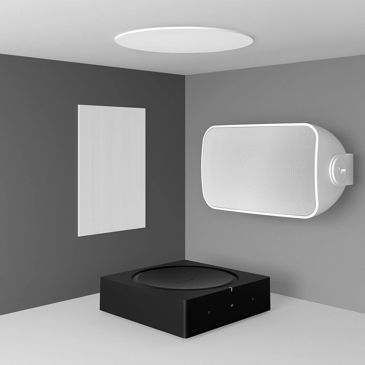 Sonos OUTDRWW1 Outdoor Architectural Speaker Pair with Amp Wireless Hi-Fi Player (White)