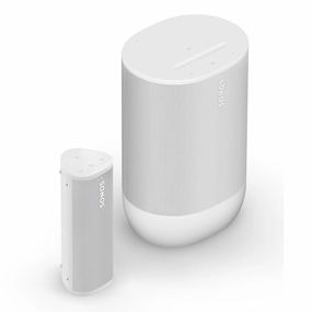 Sonos Portable Set with Move 2 and Roam 2 (White) Wireless & Multiroom Speakers,WiFi Speakers,Connected Audio
