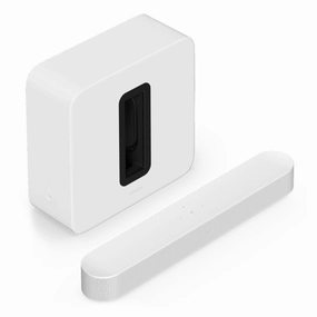 Sonos Premium Entertainment Set with Beam Soundbar (Gen 2) & Sub 4 Subwoofer (White) Soundbars,TV Sound Systems,Bar Speakers