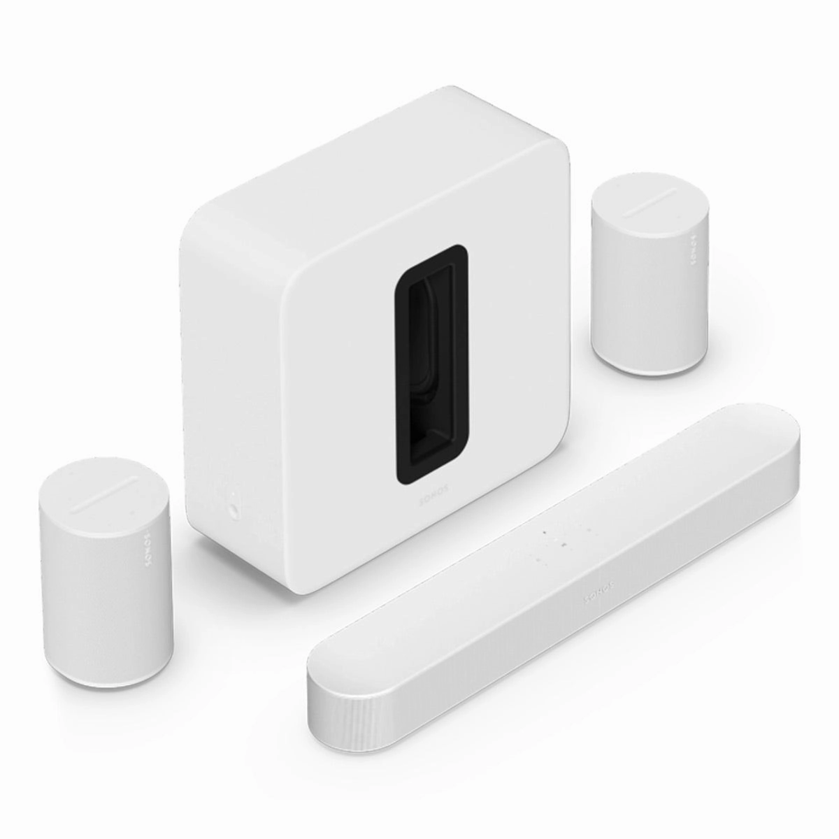 Sonos Premium Immersive Set with Beam Soundbar (Gen 2), Sub 4 Subwoofer, & Pair of Era 100 Wireless Speakers (White) Sonos,Smart Speakers,Wireless Audio