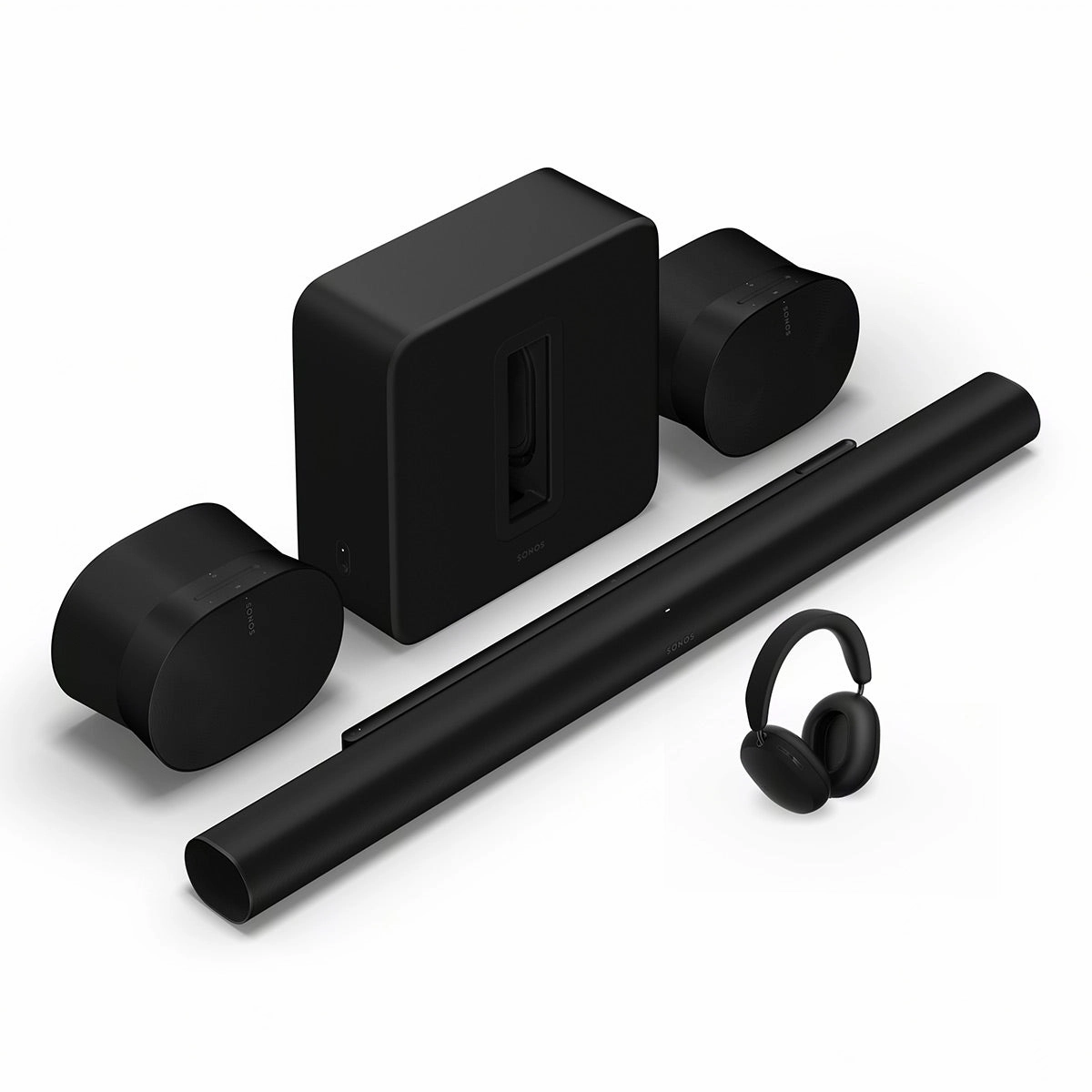 Sonos Premium Personal Entertainment Set with Arc Ultra Soundbar, Sub 4 Subwoofer, Ace Headphones, & Pair of Era 300 Wireless Speakers (Black) Sonos,Smart Speakers,Wireless Audio