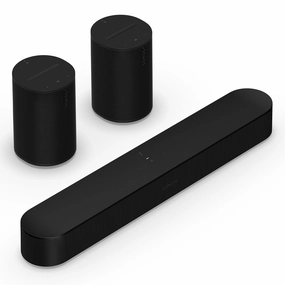 Sonos Surround Set with Beam (Gen 2) Soundbar and Pair of Era 100 Wireless Smart Speakers (Black) Sonos,Smart Speakers,Wireless Audio
