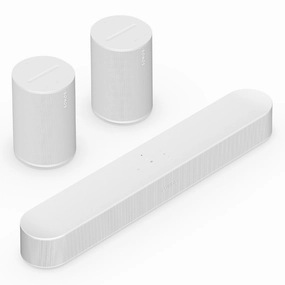 Sonos Surround Set with Beam (Gen 2) Soundbar and Pair of Era 100 Wireless Smart Speakers (White) Sonos,Smart Speakers,Wireless Audio