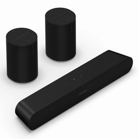 Sonos Surround Set with Ray Compact Soundbar and Pair of Era 100 Wireless Smart Speakers (Black) Sonos,Smart Speakers,Wireless Audio