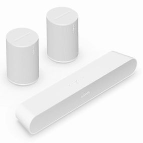 Sonos Surround Set with Ray Compact Soundbar and Pair of Era 100 Wireless Smart Speakers (White) Sonos,Smart Speakers,Wireless Audio