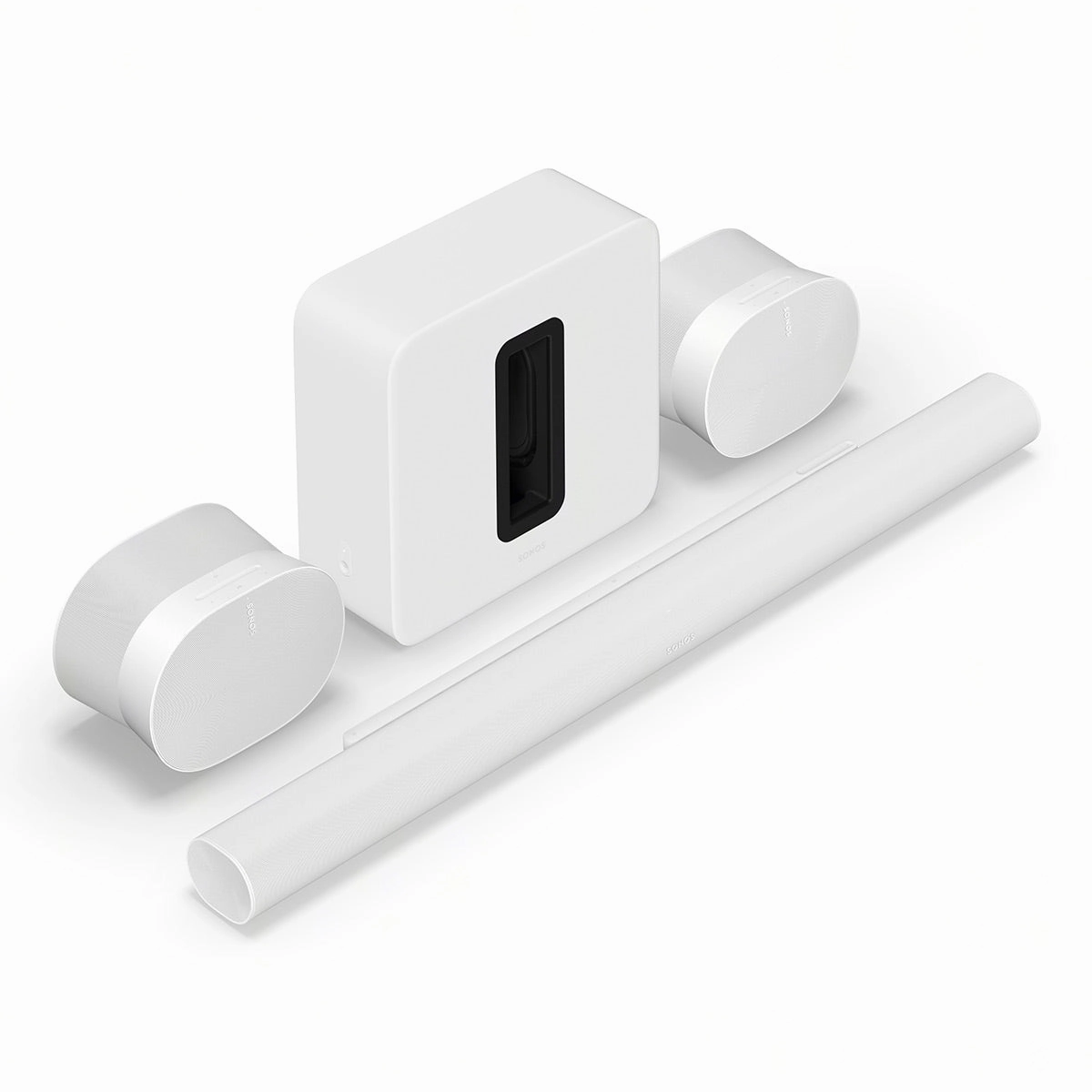 Sonos Ultimate Immersive Set with Arc Ultra Soundbar, Sub 4 Subwoofer, & Pair of Era 300 Wireless Speakers (White) Sonos,Smart Speakers,Wireless Audio