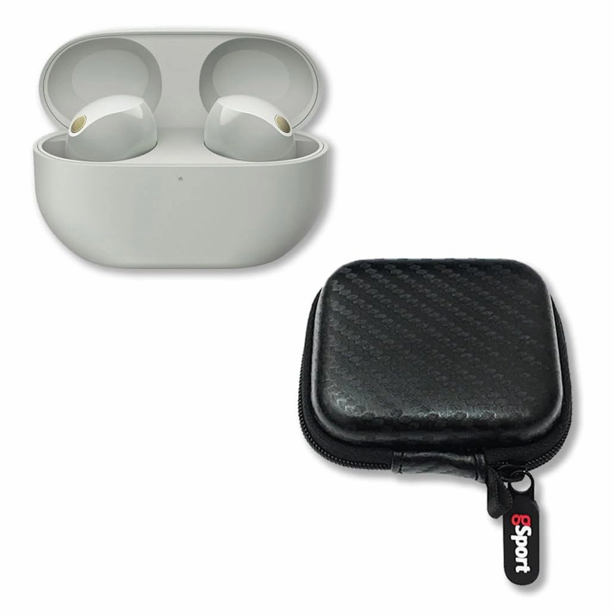 Sony WF-1000XM5 Wireless Noise Cancelling In-Ear Headphone Bundle with gSport Hardshell Case (Silver) Earbuds & In ear Headphones,In-ear Monitors,IEMs