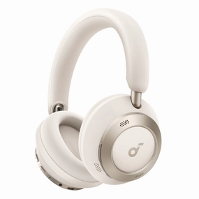 Soundcore Space One Pro Foldable Over-Ear Wireless Headphones (White) Noise cancelling,ANC Headphones,Silence Technology