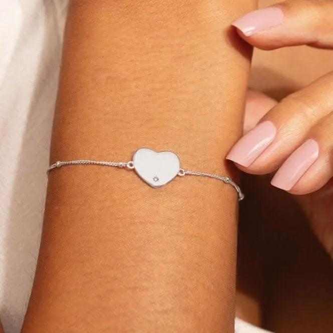 Sterling Silver Beautiful Friend Heart Zirconia 16cm   3cm Bracelet JJS0007 Joma Jewellery