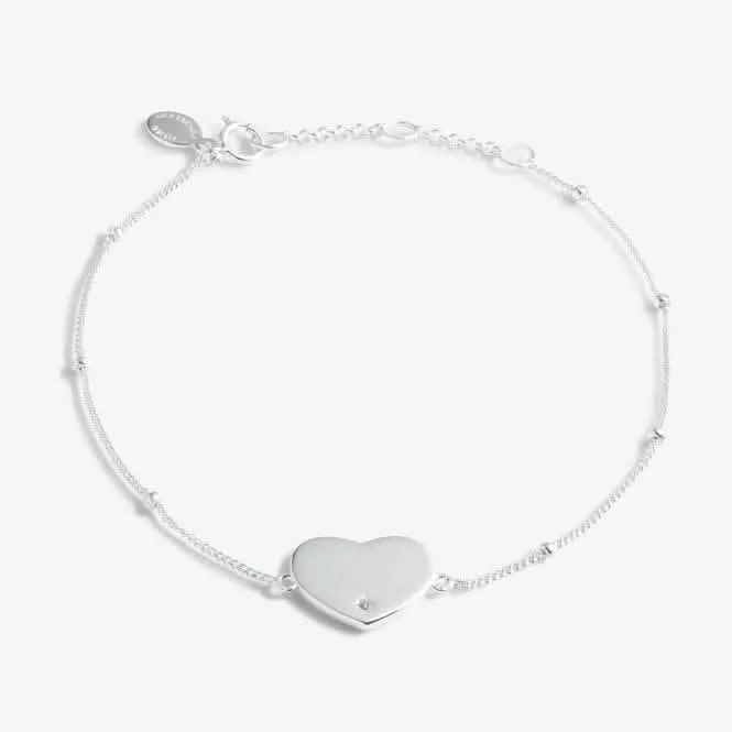 Sterling Silver Beautiful Friend Heart Zirconia 16cm   3cm Bracelet JJS0007 Joma Jewellery