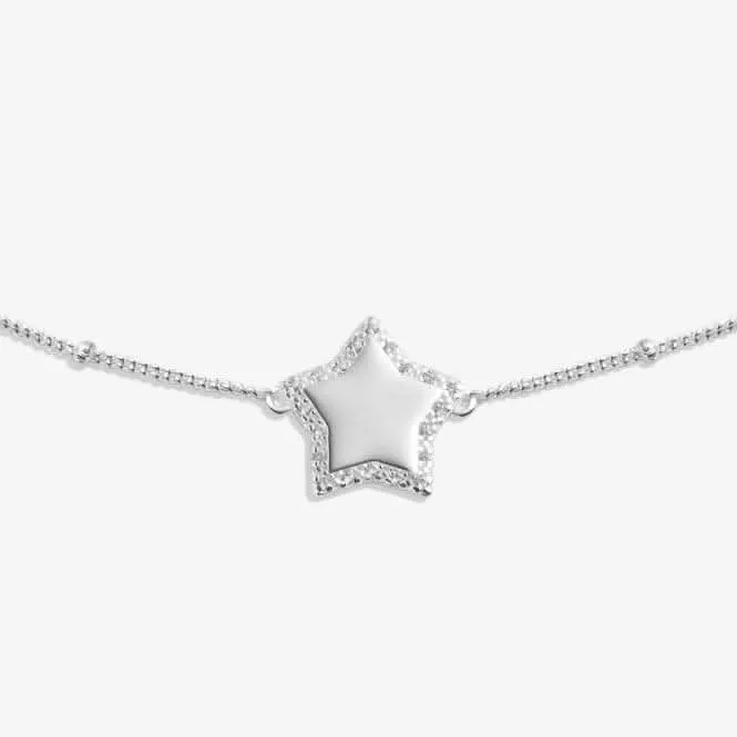 Sterling Silver Congratulations Star Pave 16cm   3cm Bracelet JJS0008 Joma Jewellery