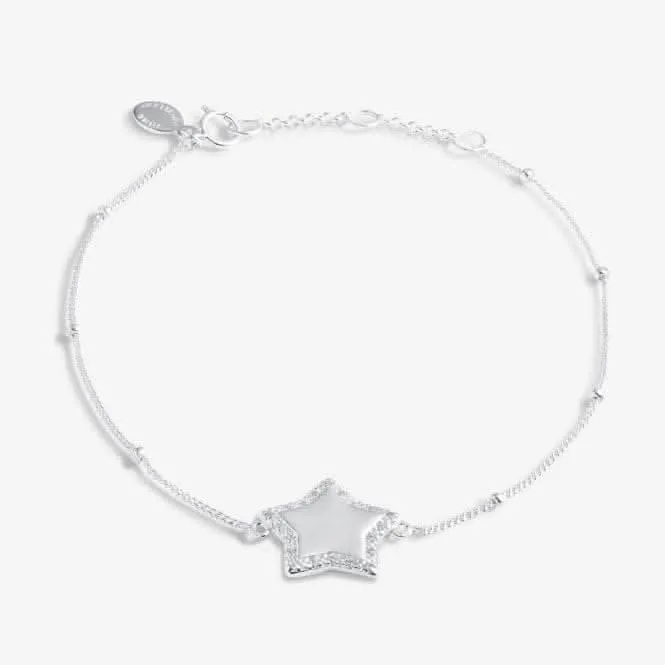 Sterling Silver Congratulations Star Pave 16cm   3cm Bracelet JJS0008 Joma Jewellery