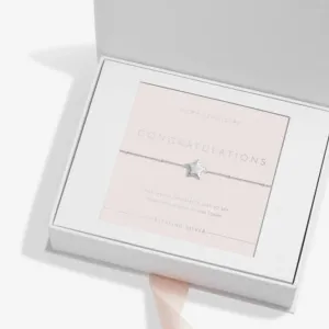 Sterling Silver Congratulations Star Pave 16cm   3cm Bracelet JJS0008 Joma Jewellery