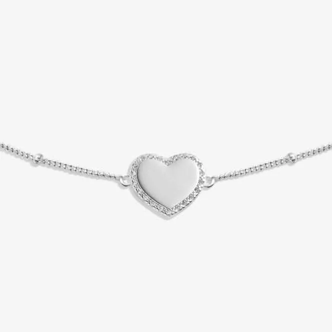 Sterling Silver I Love You Heart Pave 16cm   3cm Bracelet JJS0002 Joma Jewellery