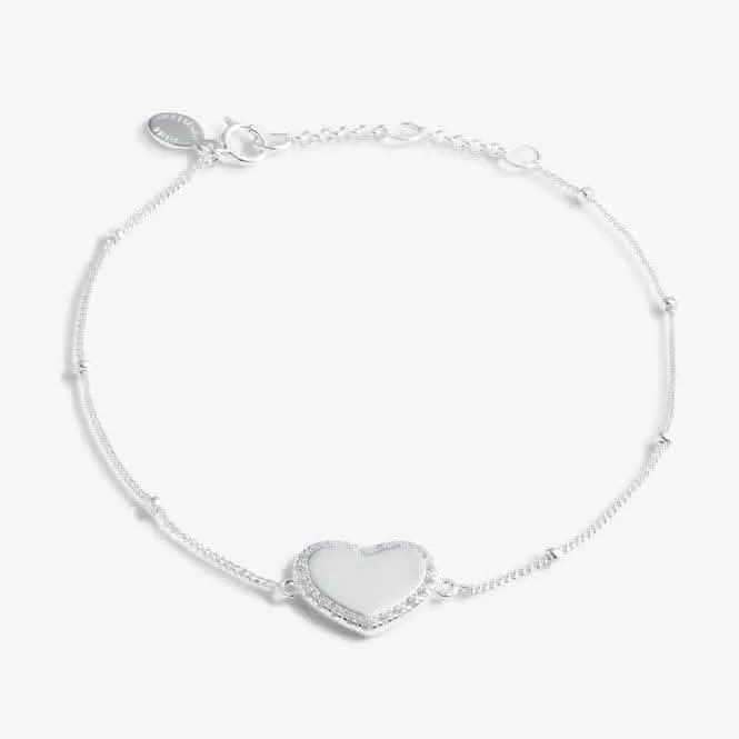 Sterling Silver Wonderful Mum Heart Pave 16cm   3cm Bracelet JJS0003 Joma Jewellery