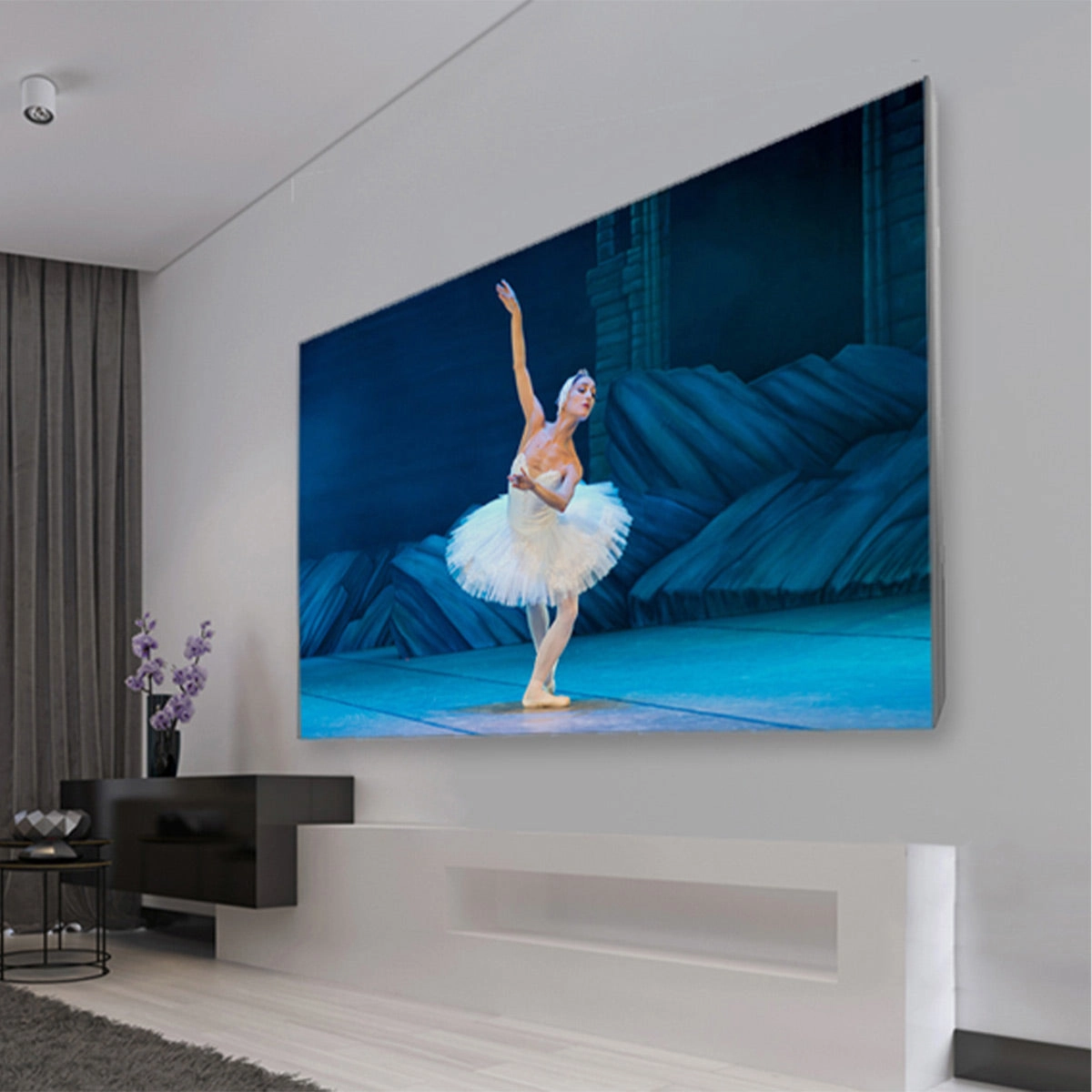 Stewart Baln Edge Fixed Frame 120&rdquo; Ultra Short Throw Projector Screen with Ambient Light Rejection (BlackHawk UST)