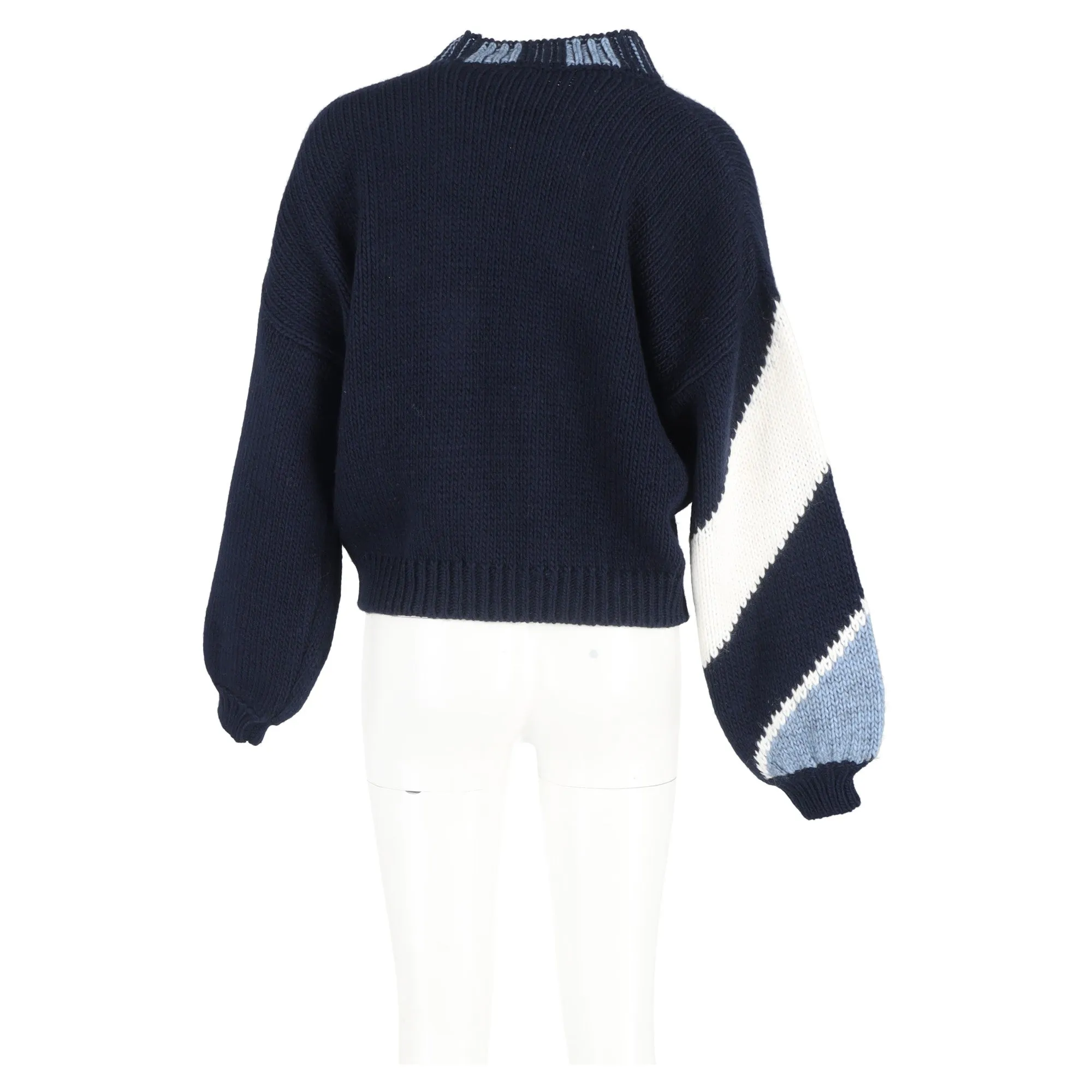 Stine Goya Adonis Striped Sweater in Navy Blue Wool
