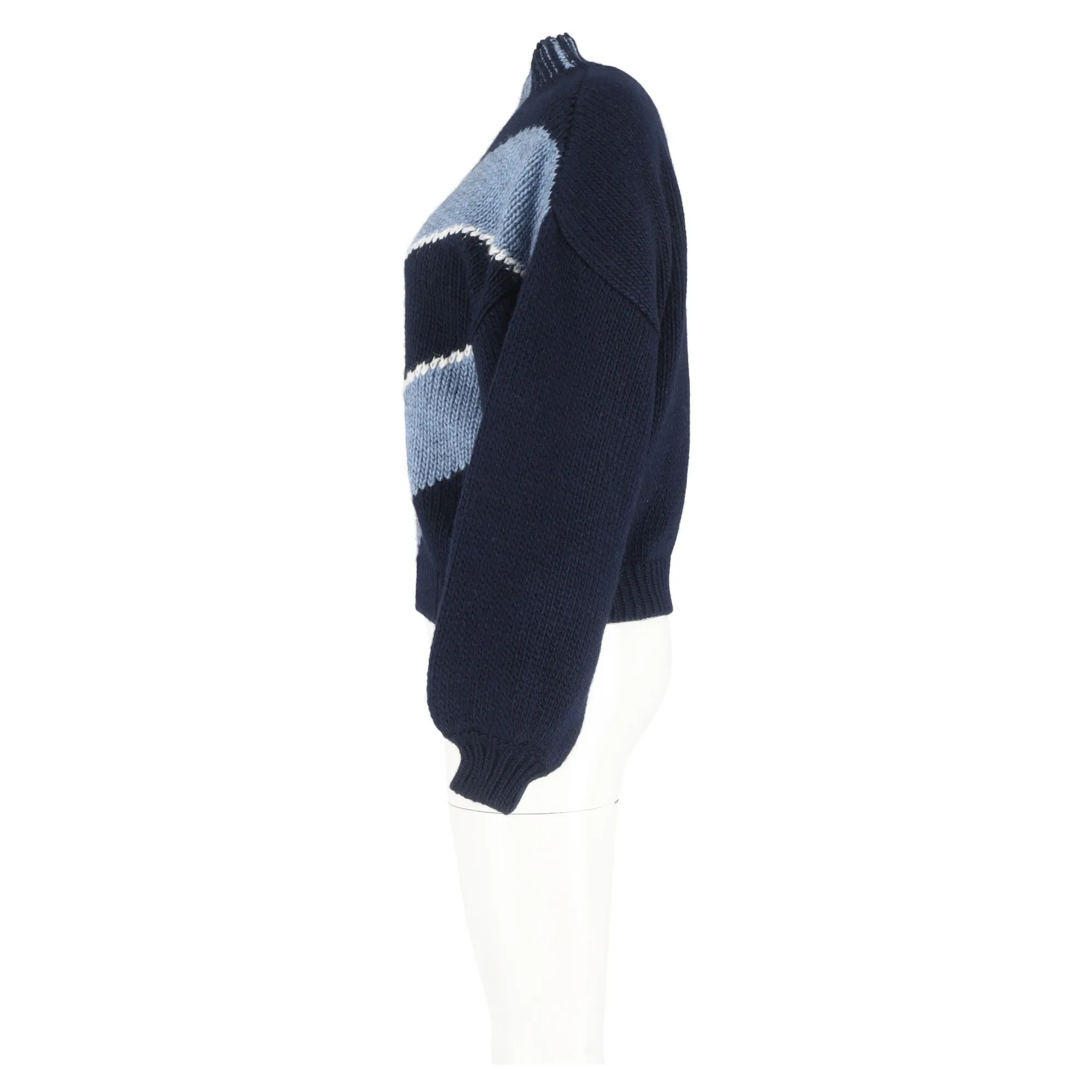 Stine Goya Adonis Striped Sweater in Navy Blue Wool