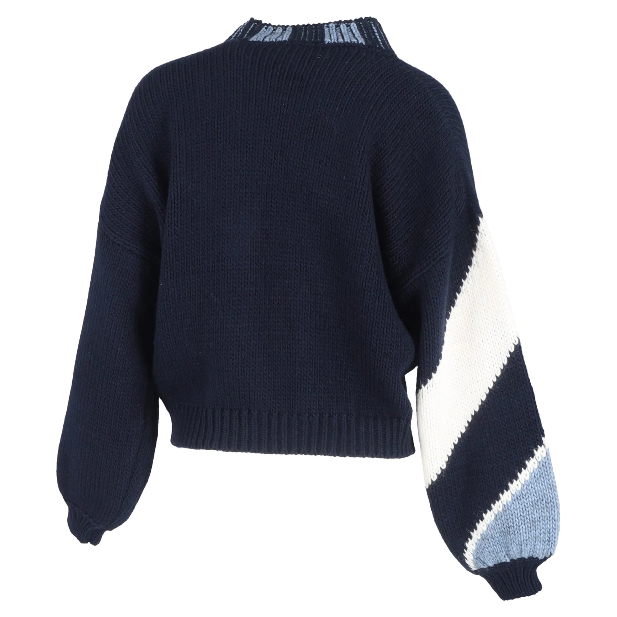 Stine Goya Adonis Striped Sweater in Navy Blue Wool