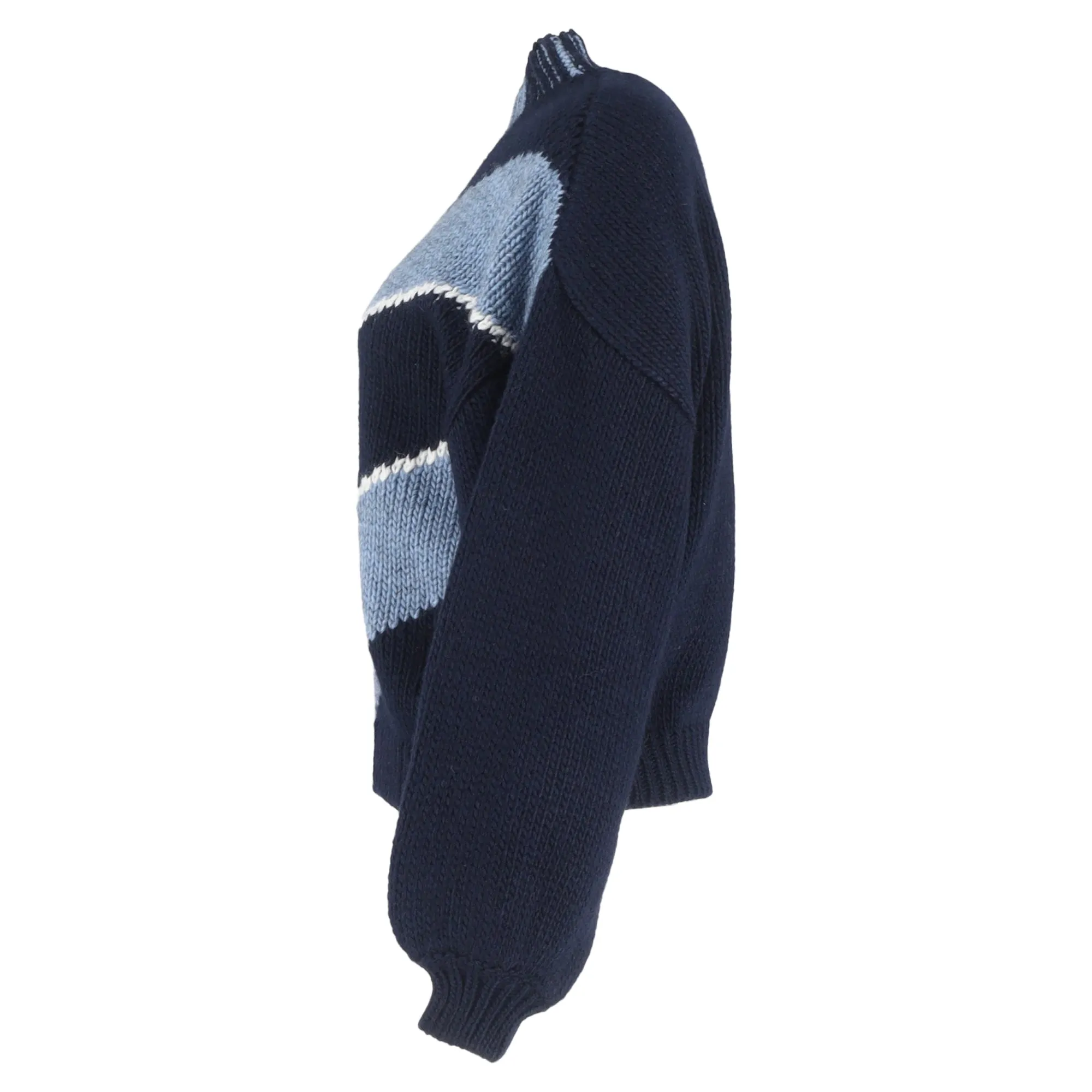 Stine Goya Adonis Striped Sweater in Navy Blue Wool