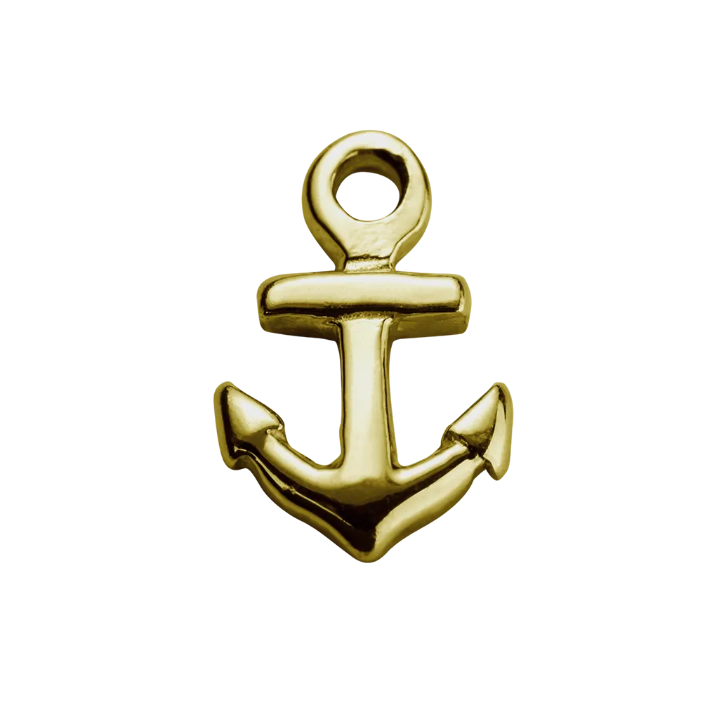 Stow Lockets Jewellery STOW Anchor (Strength) Charm - 9ct Yellow Gold