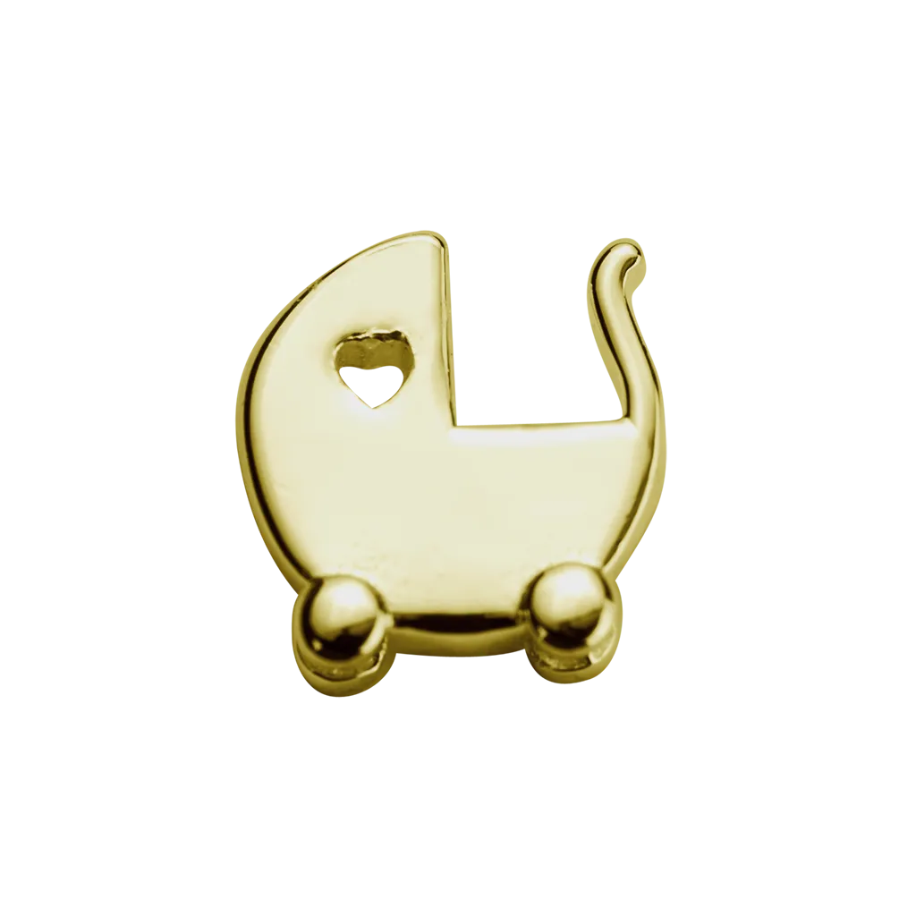 Stow Lockets Jewellery STOW Baby Pram (Blessed) Charm - 9ct Yellow Gold