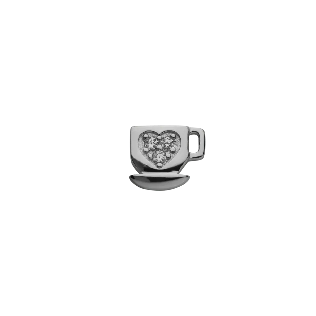 Stow Lockets Jewellery Stow - Coffee Cup (Energetic) Silver/CZ