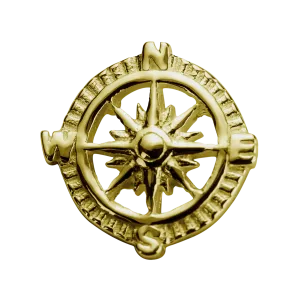 Stow Lockets Jewellery STOW Compass (Direction) Charm - 9ct Yellow Gold