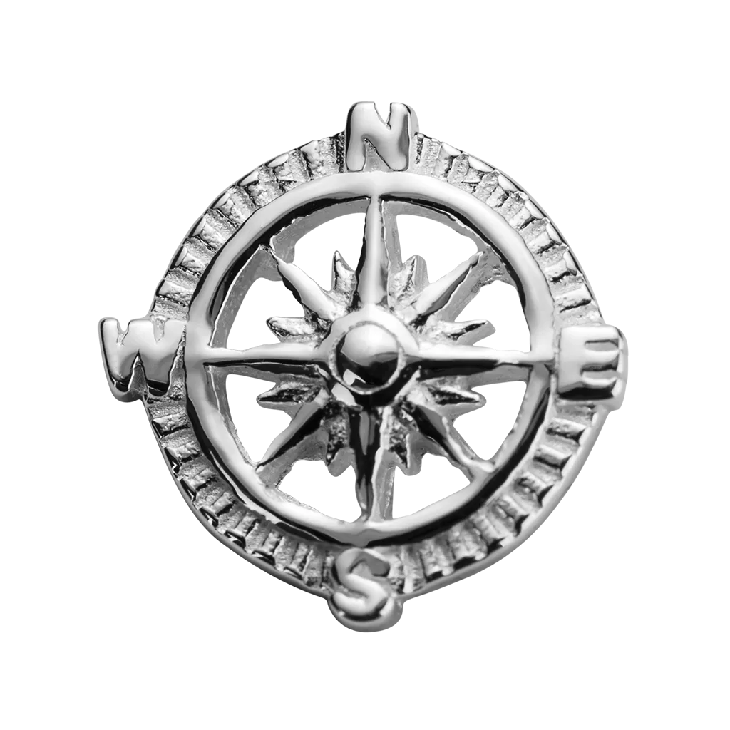 Stow Lockets Jewellery STOW Compass (Direction) Charm - Sterling Silver