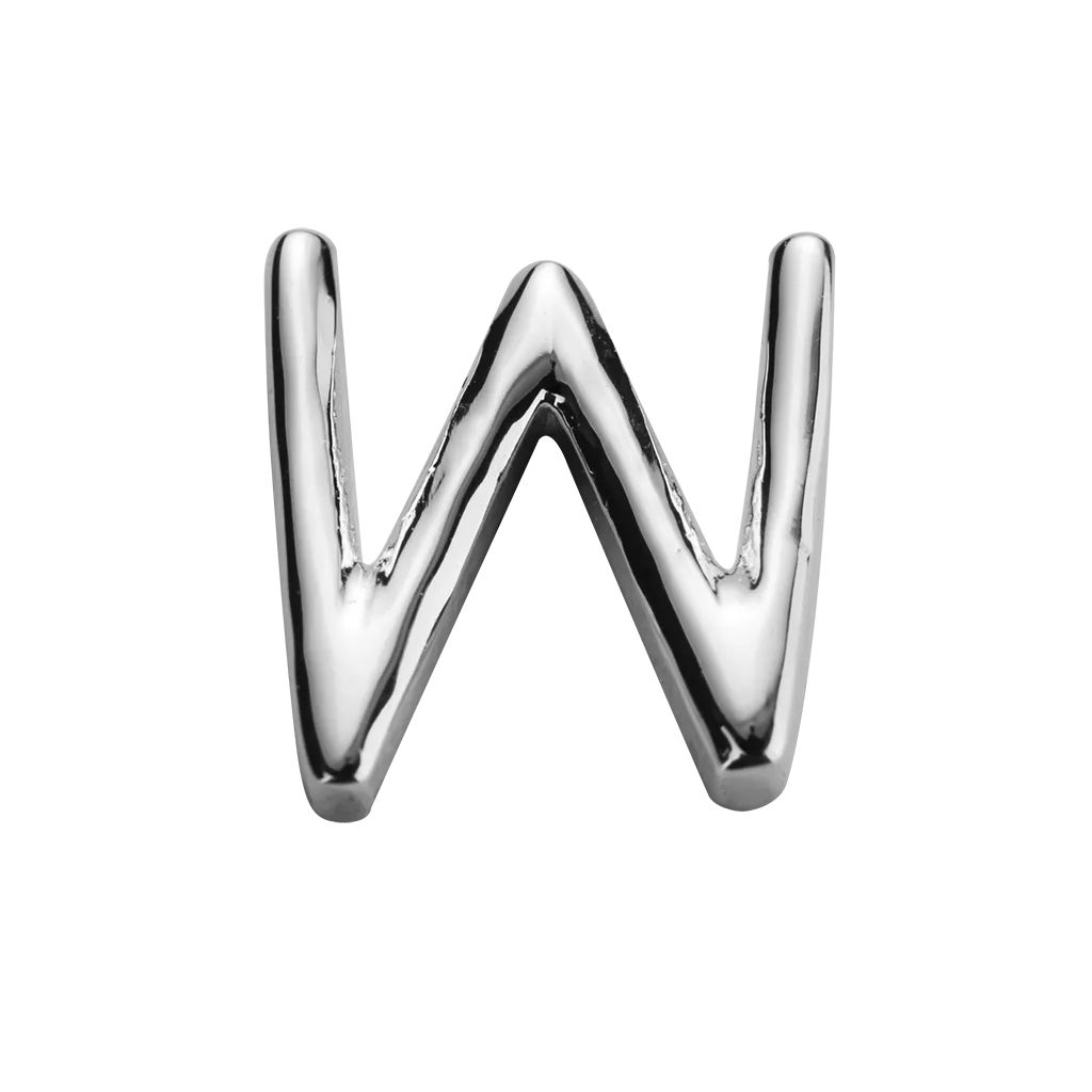 Stow Lockets Jewellery STOW Letter W Charm - Sterling Silver