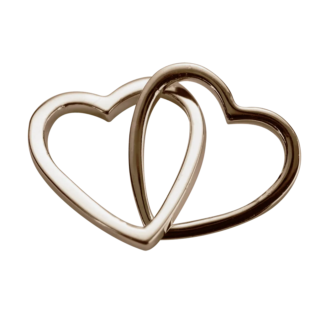 Stow Lockets Jewellery STOW Love Hearts (Together) Charm - 9ct Rose Gold