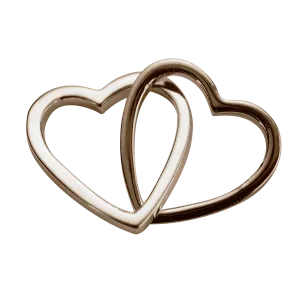 Stow Lockets Jewellery STOW Love Hearts (Together) Charm - 9ct Rose Gold