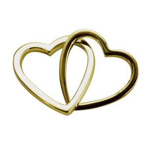 Stow Lockets Jewellery STOW Love Hearts (Together) Charm - 9ct Yellow Gold