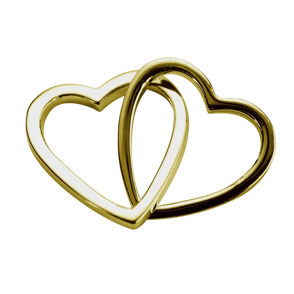 Stow Lockets Jewellery STOW Love Hearts (Together) Charm - 9ct Yellow Gold