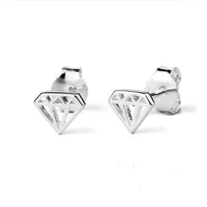 Stow Lockets Jewellery STOW Silver Stud Earrings - Diamond (Exquisite)