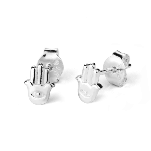 Stow Lockets Jewellery STOW Silver Stud Earrings - Hamsa Hand (Protection)