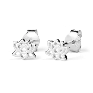 Stow Lockets Jewellery STOW Silver Stud Earrings - Lotus (Enlightenment)