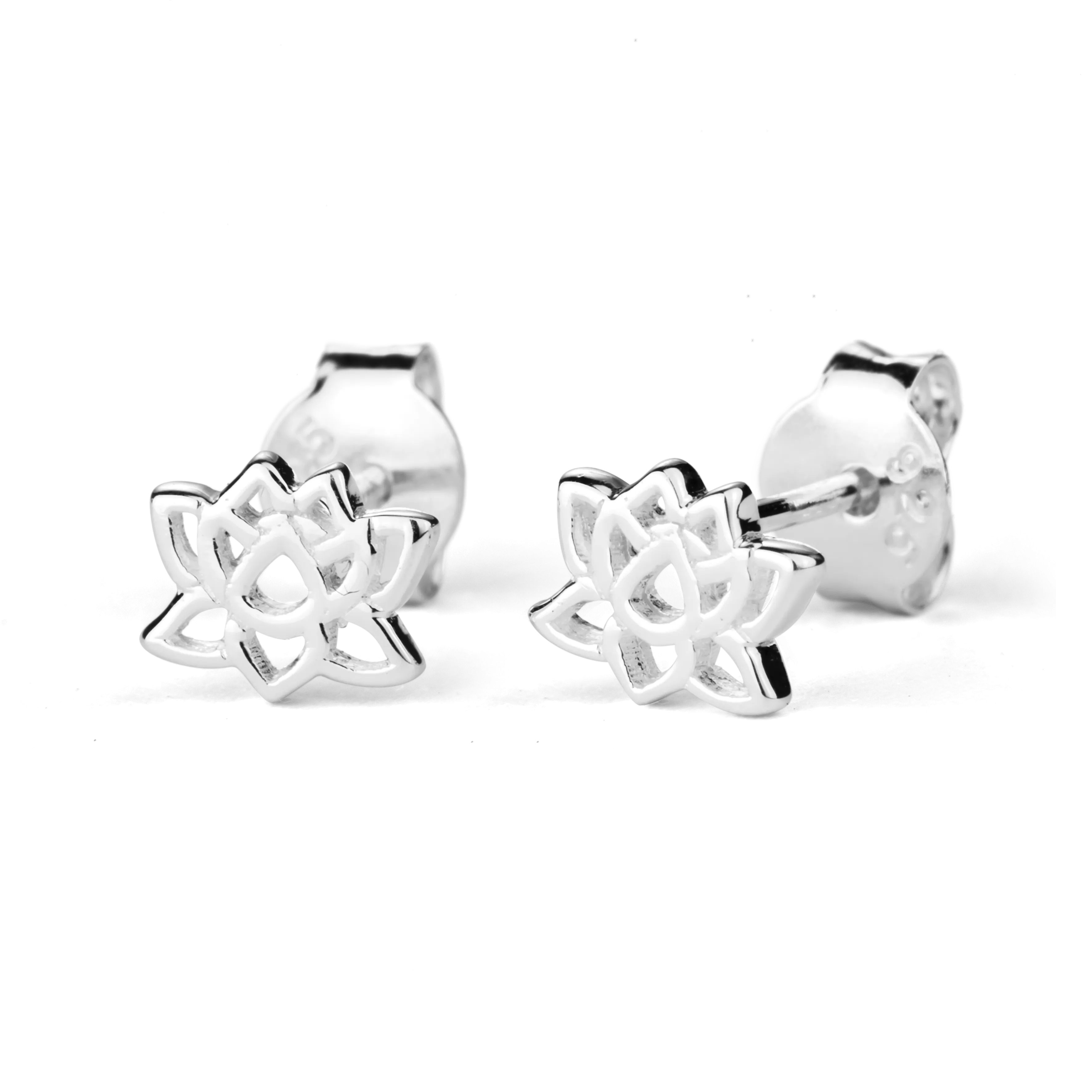 Stow Lockets Jewellery STOW Silver Stud Earrings - Lotus (Enlightenment)