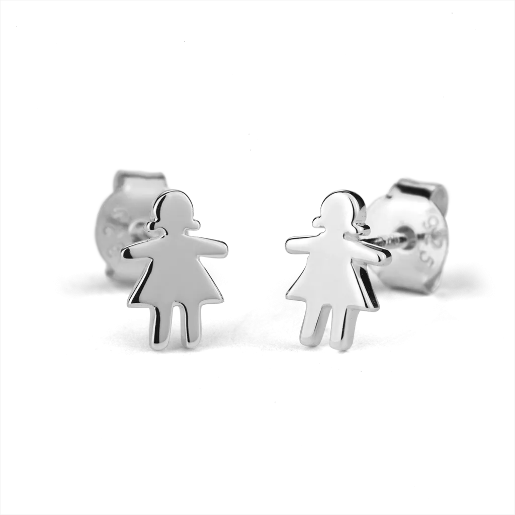 Stow Lockets Jewellery STOW Silver Stud Earrings - Stowaway Girl (Daring)