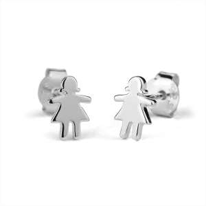 Stow Lockets Jewellery STOW Silver Stud Earrings - Stowaway Girl (Daring)