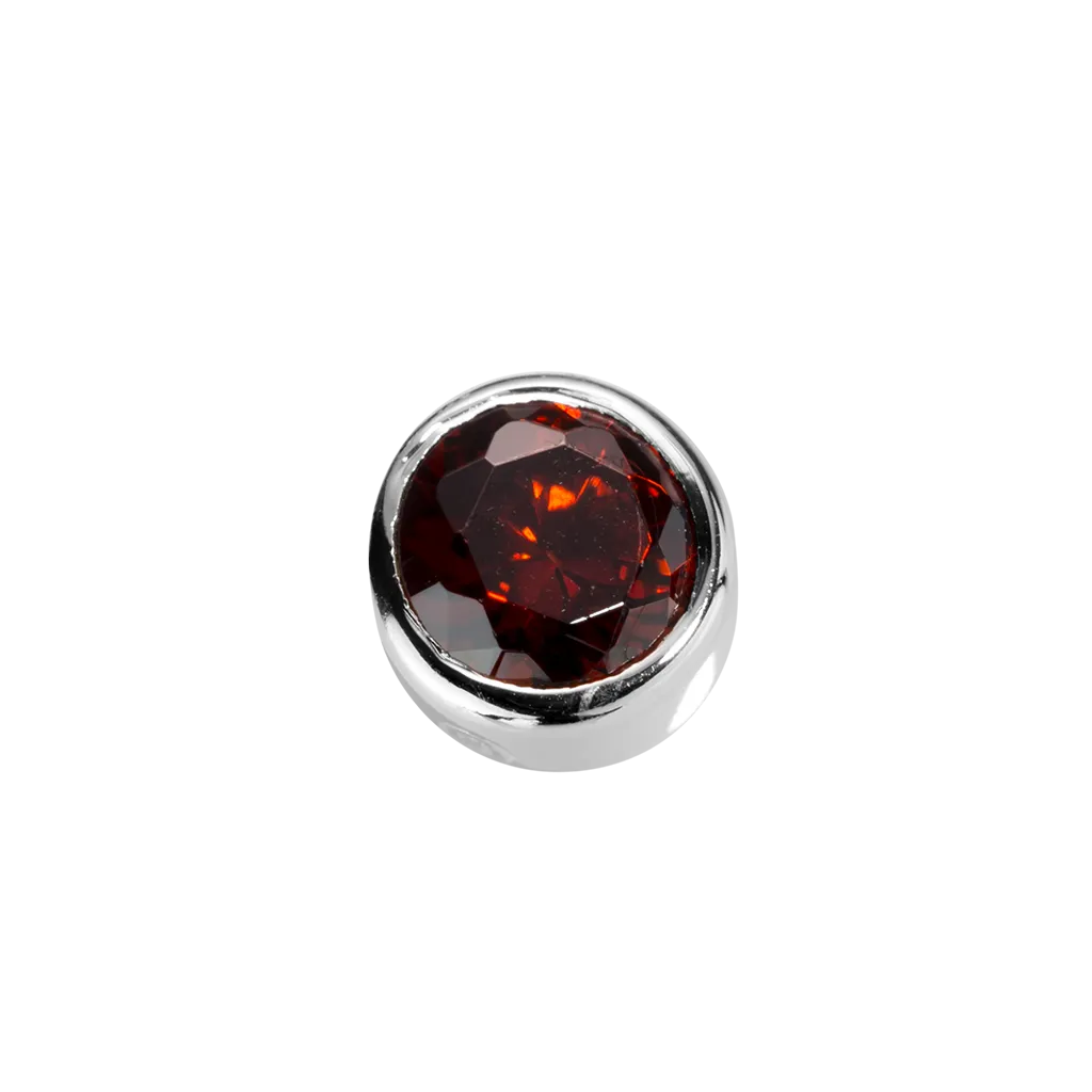 Stow Lockets Jewellery STOW Virtue Charm - Happiness - Garnet CZ & Sterling Silver