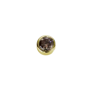 Stow Lockets Jewellery STOW Virtue Charm - Strength - Brown CZ & 9ct Yellow Gold
