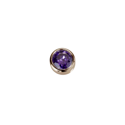 Stow Lockets Jewellery STOW Virtue Charm - Tranquility - Amethyst CZ & 9ct Rose Gold