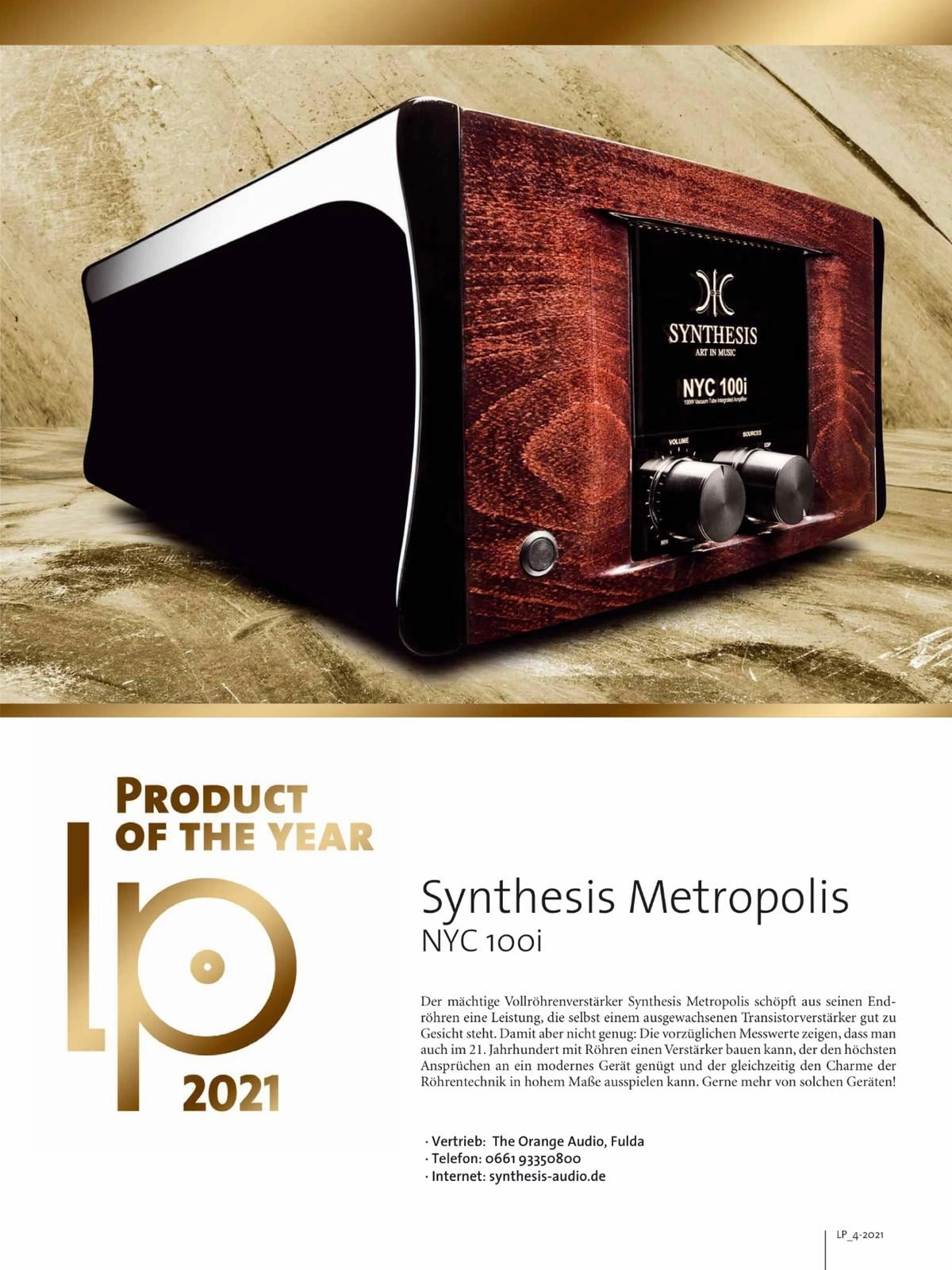 Synthesis Metropolis NYC100i Dual Mono Integrated Tube Amplifier 100w/ch (Each) | Display Unit