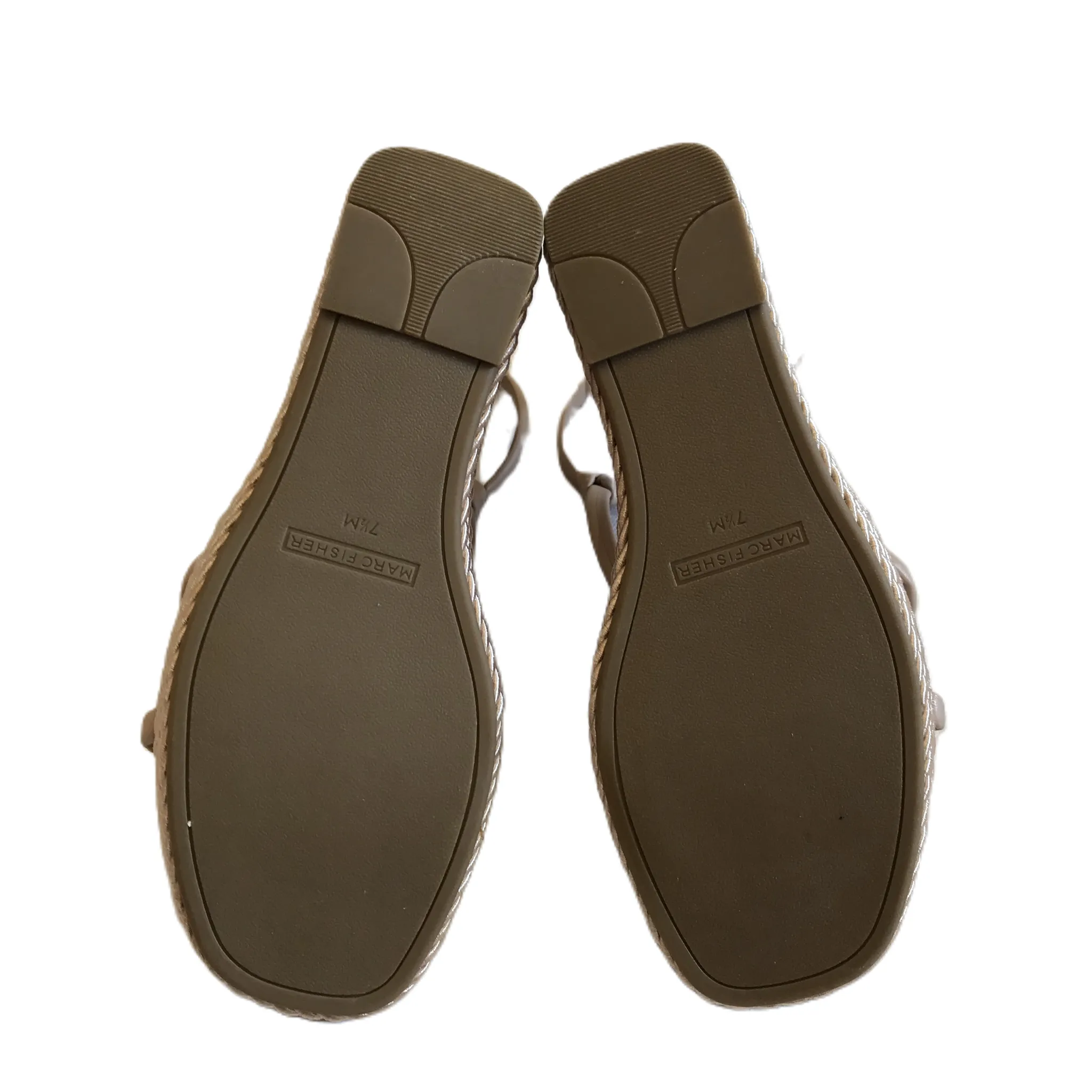 Tan Sandals Heels Wedge By Marc Fisher, Size: 7.5 marc-fisher