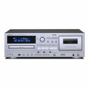 TEAC AD-850-SE Cassette Deck & CD Player with Microphone Input & Digital Recording (Silver) CD player,Compact Disc Player,CD Transport