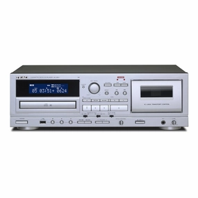 TEAC AD-850-SE Cassette Deck & CD Player with Microphone Input & Digital Recording (Silver)